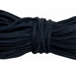 Fio Cordão Couro Tira Camurça Suede 3mm 10m Legítimo Colar Preto