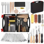Kit De Costura De Couro Groove Com 50 Peças E Maleta Linhas Preto
