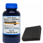 Tinta P/ Couro Preto Restaurar Banco Carro Sofá 250ml